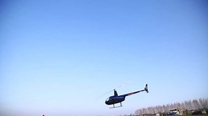flight and landing of the helicopter