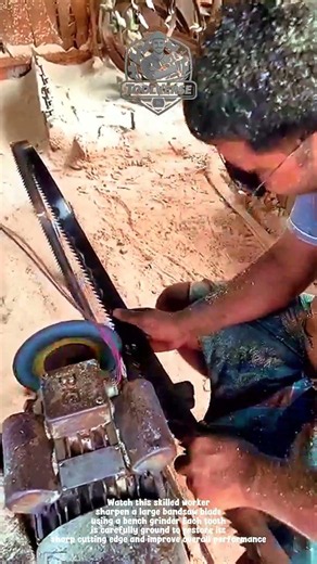 Amazing Bandsaw Blade Sharpening Process with Bench Grinder