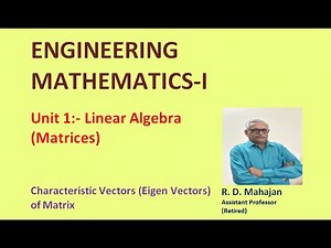 Engineering Mathematics I I Unit 1: Linear Algebra I Topic: Eigen Vectors of Matrix Video Lecture | Crash Course for GATE ECE (English) - Electronics and Communication Engineering (ECE)
