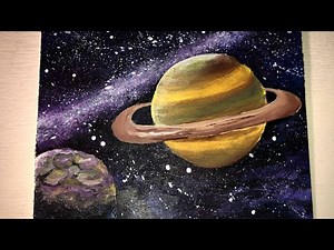 How to paint a galaxy and planets with acrylics for beginners | Easy & Simply