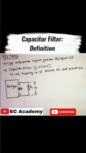 Capacitor Filter: Definition ⚡️🔌 #ecacademy #diode #education #semiconductor #engineering #ece