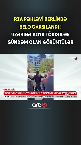 Rza Pəhləvinin üzərinə boya tökdülər