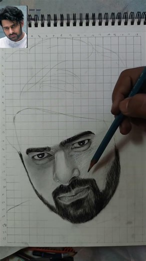 Drawing PRABHAS Realistic Pencil PortraitTime-Lapse Sketch (Grid Method)#Prabhas #PrabhasDrawing