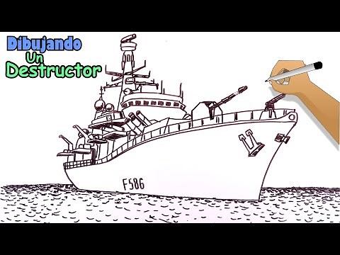 Cómo dibujar barcos 5/8 - Un Buque Destructor en la guerra