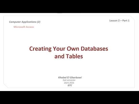 MS Access - Lesson02 - Part01