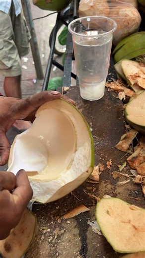 Simple way to peel coconut! #shorts #fruit #streetfood #viral #coconut #explore
