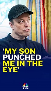 Elon Musk appeared with a visible bruised right eye during his Oval Office visit on May 30, marking the end of his formal role in Donald Trump's administration. Musk explained that, "I was horsing around with X and he punched me in the face" The billionaire laughed off the incident, attributing the black eye to his playful 5-year-old son. #ElonMusk #OvalOffice #XAEAXII #TrumpAdministration #Parenting #ViralMoment #N18H #CNBCTV18Digital | CNBC-TV18