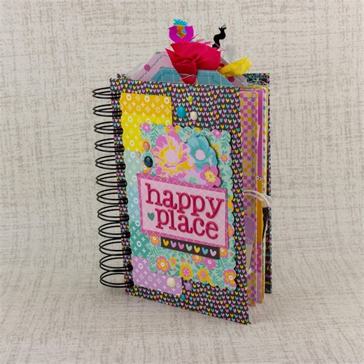 Bright and Colorful Handmade Mini Scrapbook Album - Cinch Bound Mini-album - Etsy