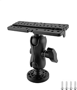 Fish Finder Mount Base,Universal 360° Rotation Ball-Mount Fish Finder Bracket,Electronic Fish Finder Holder for Marine Boat Kayak Pontoon Canoe Helix Garmin