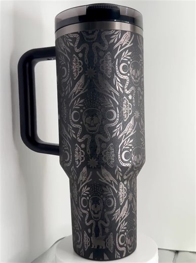 Deadly Damask Stanley Engraved Tumbler 40 Oz Protour Custom Gothic Skull Cup Spooky Halloween Present for Him or Her Unique Goth Present - Etsy
