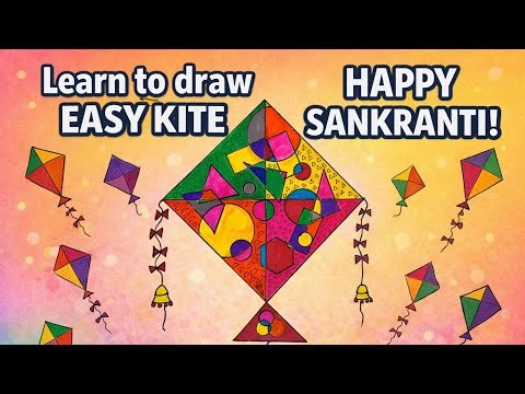Kite Drawing Easy | How to Draw a Kite Step by Step #shorts #shortfeeds #art #drawing #kite