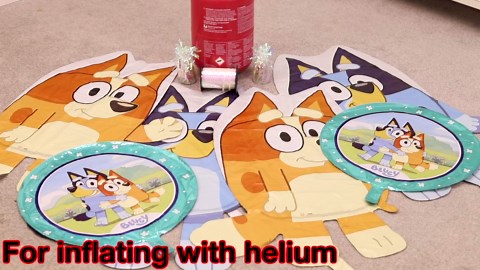 Toyland® Pack Of 2-32 Inch Bluey Foil Balloons - 1 x Bluey & 1 x Bingo Shaped Character Foil Balloons