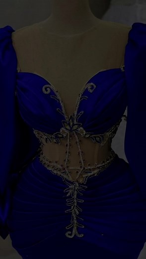 Stunning Blue Gown Showcased in Elegant Display