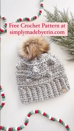 ❄️ The Chunky Bobble Beanie Crochet Pattern is LIVE & FREE on the blog!!