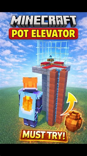 Minecraft Pot Water Elevator 😱 Easy & Smart! #shorts #minecraft