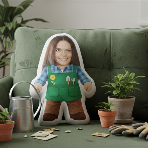 Custom Gardener Face Pillow, Mini Me 3D Photo Doll Plush, Personalized Gift for Gardening Lovers - Etsy