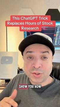 This ChatGPT Trick Replaces Hours of Stock Research #stockanalysis #chatgpt #investingtips