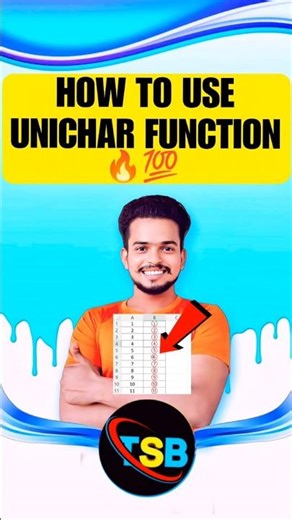 HOW TO USE UNICHAR FUNCTION IN EXCEL TIPS & TRICKS #thesanbytes