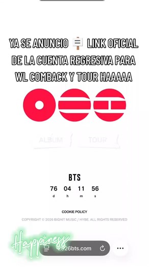 BTS 2026 Comeback Countdown Announcement