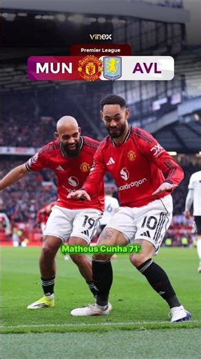 Matheus Cunha Goal Manchester United vs aston Villa #football #casemiro #manchesterunited #highlight