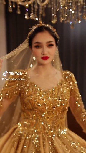 Bling Bling Bridal Dress 2023 Wedding Gown Gold Bridal Gowns