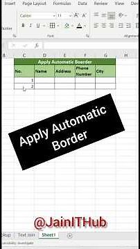 Excel Border Trick You Didn’t Know | Instantly Add Professional Borders in Seconds 🔥