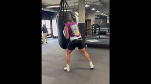 Emanuel Odiase looking explosive while working the heavy bag