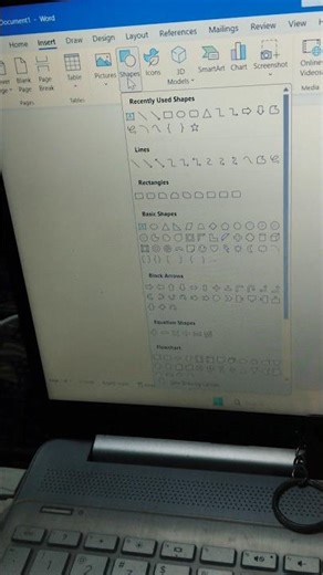 MS Word Me Shapes Insert Kaise Kare? 😱 | 1 Minute Trick