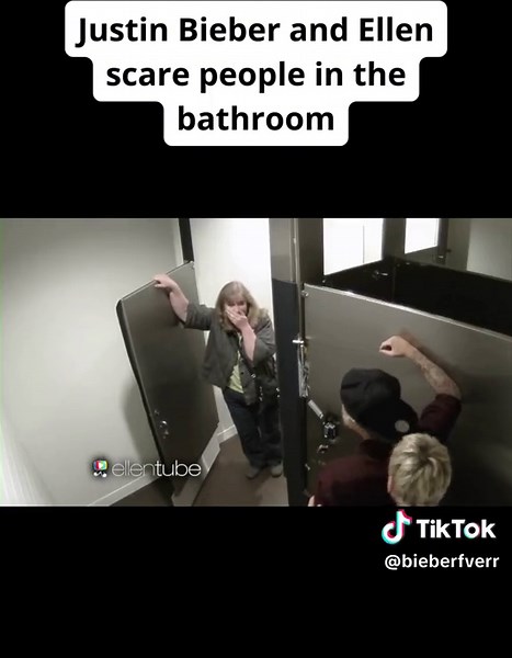 Justin Bieber and Ellen scare people in the bathroom @Justin Bieber @Ellen #justinbieber #justin #bieber #beliebers #justice #justicetour #foryou #parati #bizzle #kidrauhl #justinbieberfan #justinbieberedits #viral