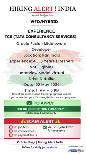 Oracle Fusion Middleware Developer | Virtual Drive | Pan India