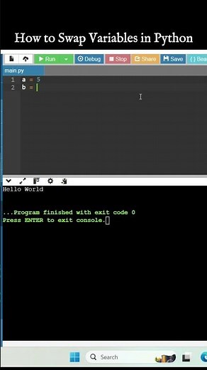 🔄 How to Swap Variables in Python | The Easiest Way! #pythonprogramming #python