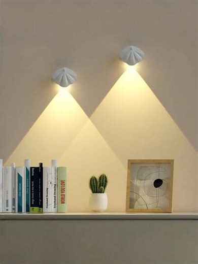 1pc Shell-Sensing Light, Magnetic Adsorption With No Wiring Required, Suitable For Indoor Wall Lights, Doorplate Lights, Staircase And Corridor Lights. Smart LED Rechargeable Motion Sensor Light, Bedside Night Light, Three-Color Dimming, Long Press For Stepless Dimming, USB Rechargeable. Please Fully Charge Before Use. (500mAh Battery For Long-Lasting Use) | SHEIN