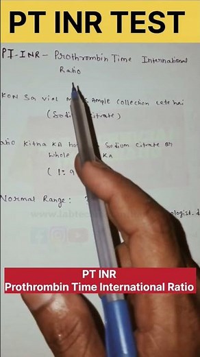PT INR Test #dmltbmltlecture#labtechstudents#labwalasolution