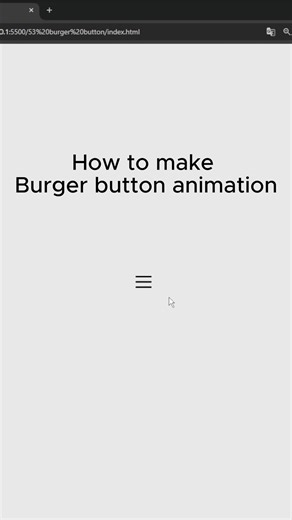 Frontend Weekly on Instagram: "how to make burger button animation source code in bio #coding #html #htmlcss #tutorial #tutorials #frontend"