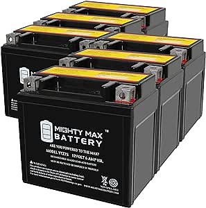 Mighty Max Battery YTZ7S 12V 6AH Replacement Battery compatible with Polaris 50 Outlaw, Predator (-07) 14-19 - 6 Pack