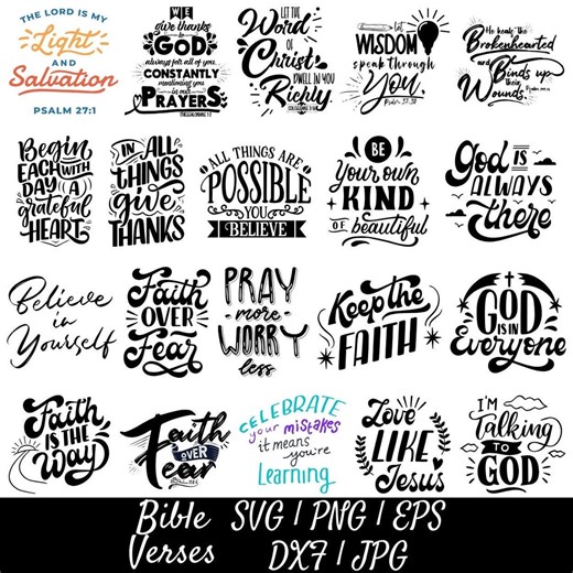 Bible Quotes Svg,scripture Svg,christian Svg,religious Svg,bible Verse Sign,faith Svg,jesus Svg,god Svg,boho Christian,cricut & Silhouette - Etsy