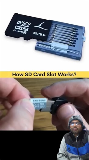 SD Card Slot Mechanism Explained 💾 | Push-Push Lock Working #Shorts #engineering #diy #remix