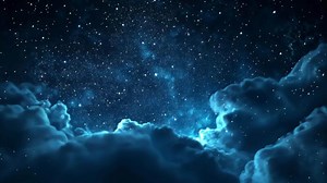 Download Starry night sky with glowing clouds evokes wonder, suitable for concepts of dreams and astronomy for free
