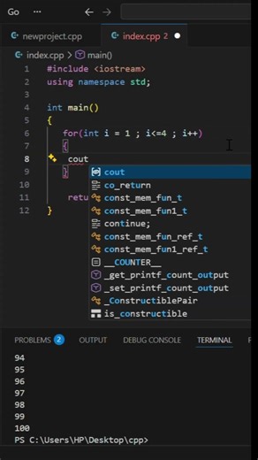 Beginner C++ Program in VS Code Part 11💻 | Nasty loop in VS Code 🔥 #coding #learncoding