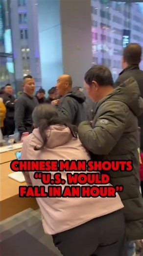 Chinese Man Shouts “U.S. Would Fall in an Hour” at Shanghai Apple Store