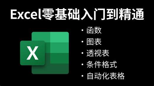 【2026最新全套】Excel零基础入门进阶到函数，Excel自学教程从小白到高手入门起步超详细实操教程（Excel教程、Excel函数、Excel技巧）