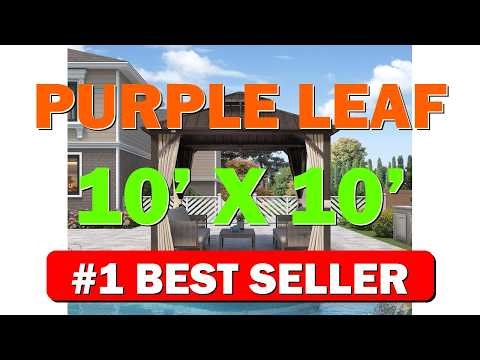 PURPLE LEAF 10’ X 10’ Outdoor Hardtop Gazebo Metal Frame Galvanized Steel - B0DM1P9XY8