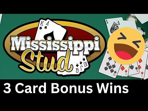 Mississippi Stud - Lots of 3 Card Bonus Wins & Pairs
