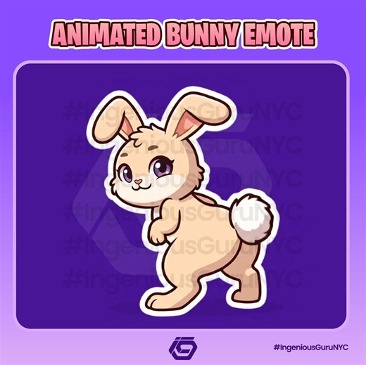Easter Bunny Emote Animated GIF, Cute Rabbit Emoji for Twitch Discord, Loop Animation - Etsy