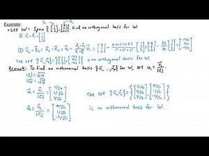 Linear Algebra - Gram-Schmidt Process