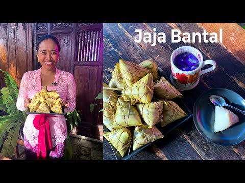 Jaje Bantal Biu, Kue Bantal, Balinese style Sticky Rice and Banana Parcels