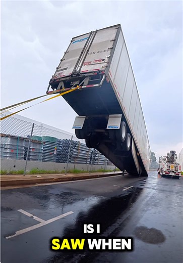 Is this the craziest trailer lift you've seen? | trailer lifted up in the air with the rig attached