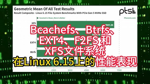 Bcachefs、Btrfs、EXT4、F2FS 和XFS文件系统 Linux性能表现