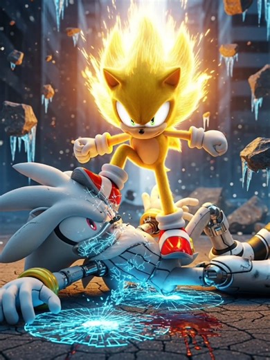 Sonic vs Robot Shadow, Silver #sonic #supersonic #robot #fight #fypシ