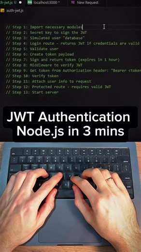 Evgeny Aleksandrov • AI-Agents • Solo-developer on Instagram: "JWT Auth in 3 mins 🔥 download ReachFit in AppStore 🚀 #buildinpublic #app #chatgpt #ios"